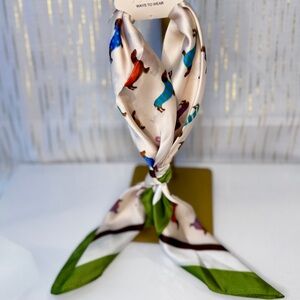Dachshund Print Silk Feel Twilly Scarf 🐾 - Handbag NOT Included